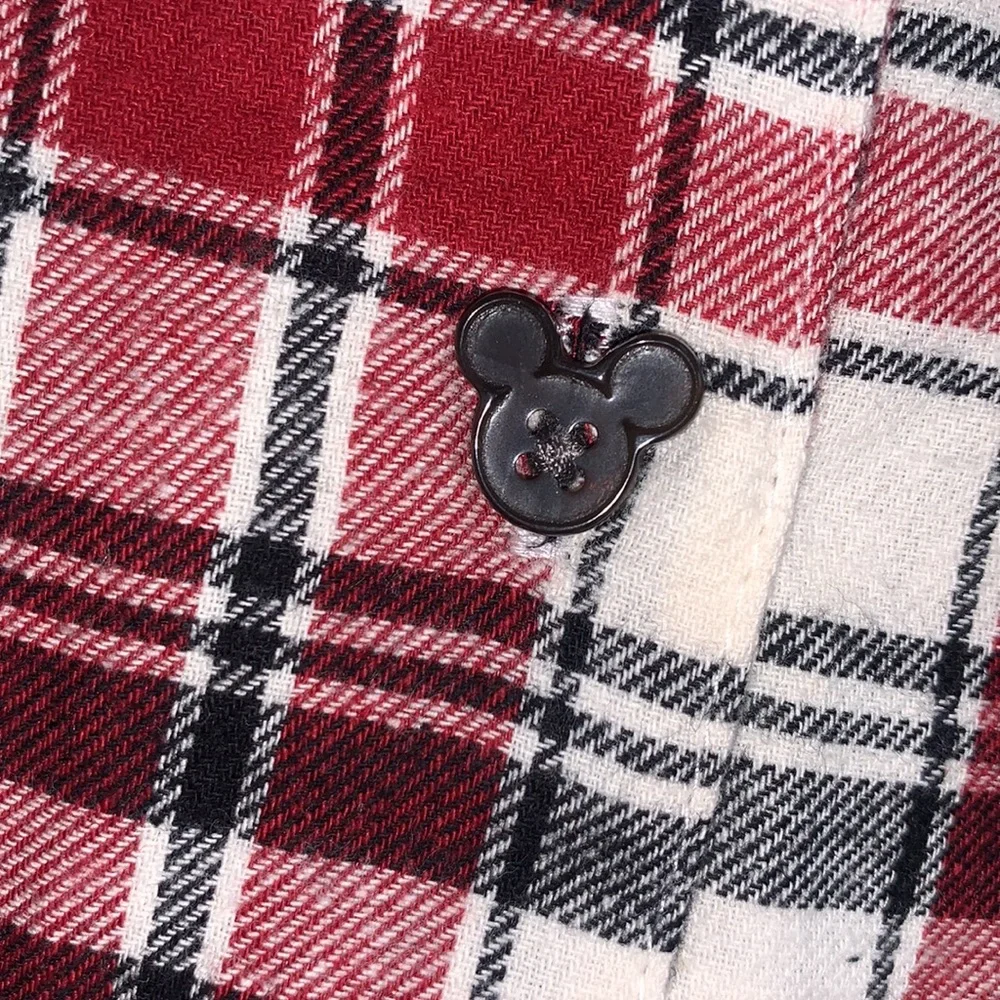 Disney‎ Mickey Mouse Holiday Plaid Pijama Top - Picture 11 of 13